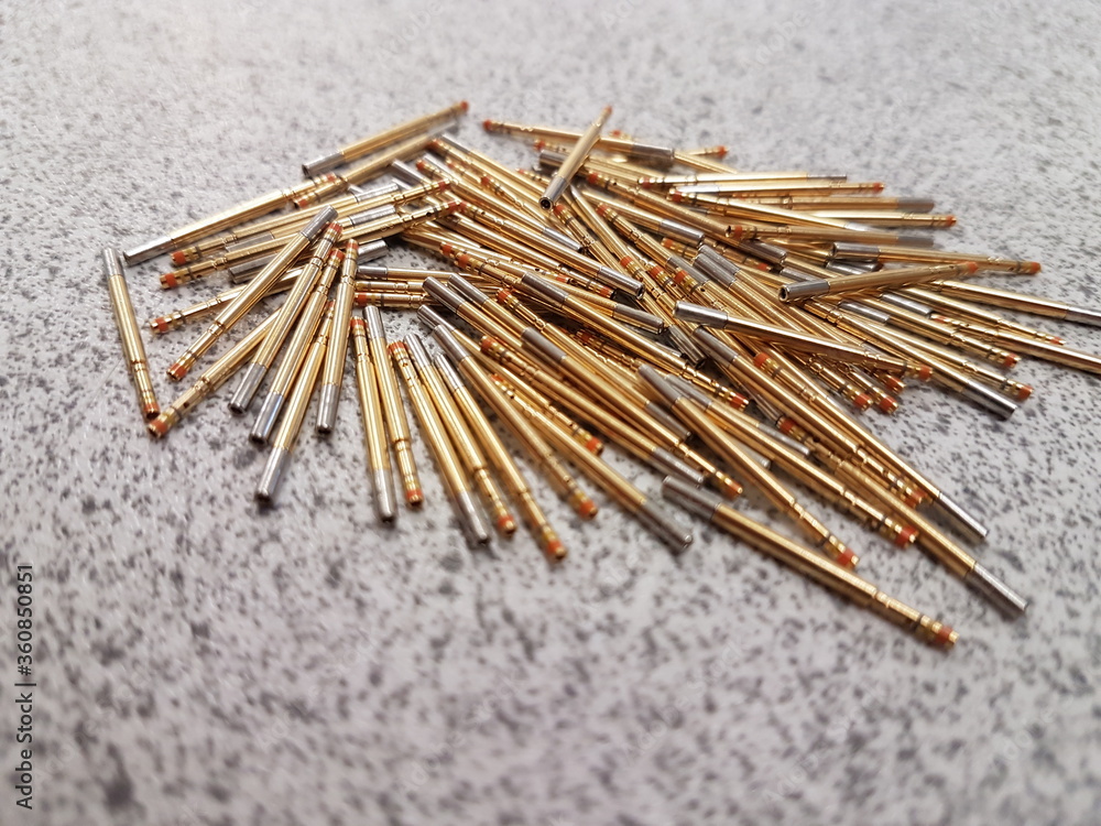 Close up view of gold plated female electrical contacts 