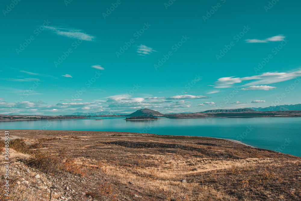 Lake Tekapo mit Blick auf Mount Cook in Neuseeland