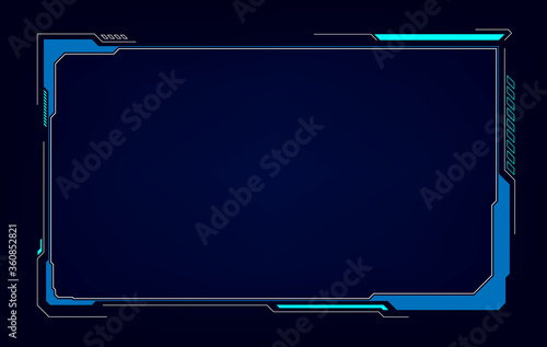 abstract tech sci fi hologram frame template design background