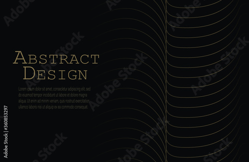 Abstract background. Golden line wave. Luxury style. Vector illustration.