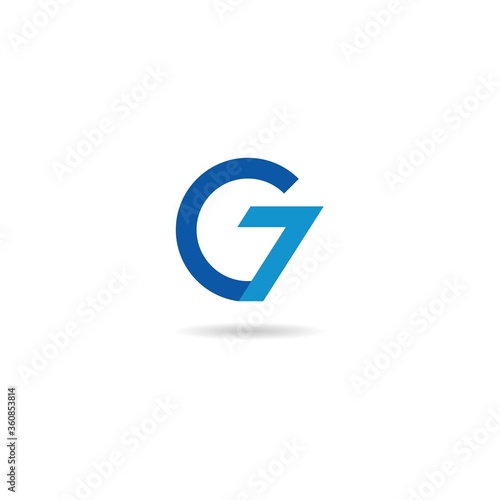 Free Download initial g logo with number 7 design vector, icon, element, template - GFXLoad