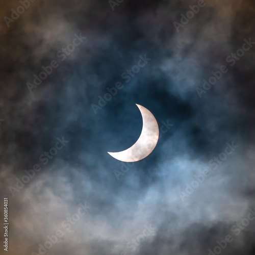 Sun in The Sky Solar Eclipse Image Delhi Jun 2020 photo