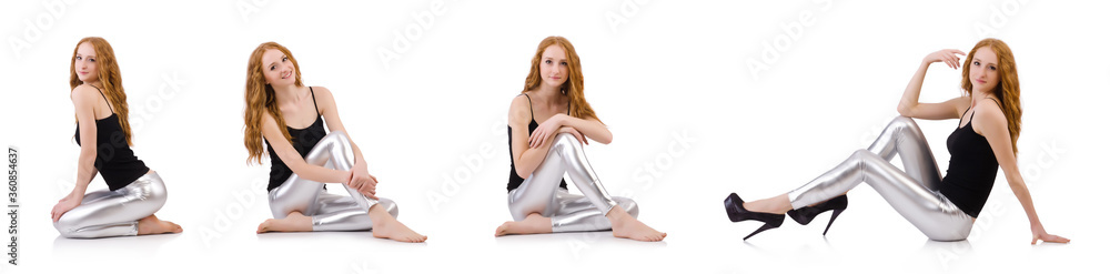 Young redhead girl in tight leggings Young redhead girl in tight leggings