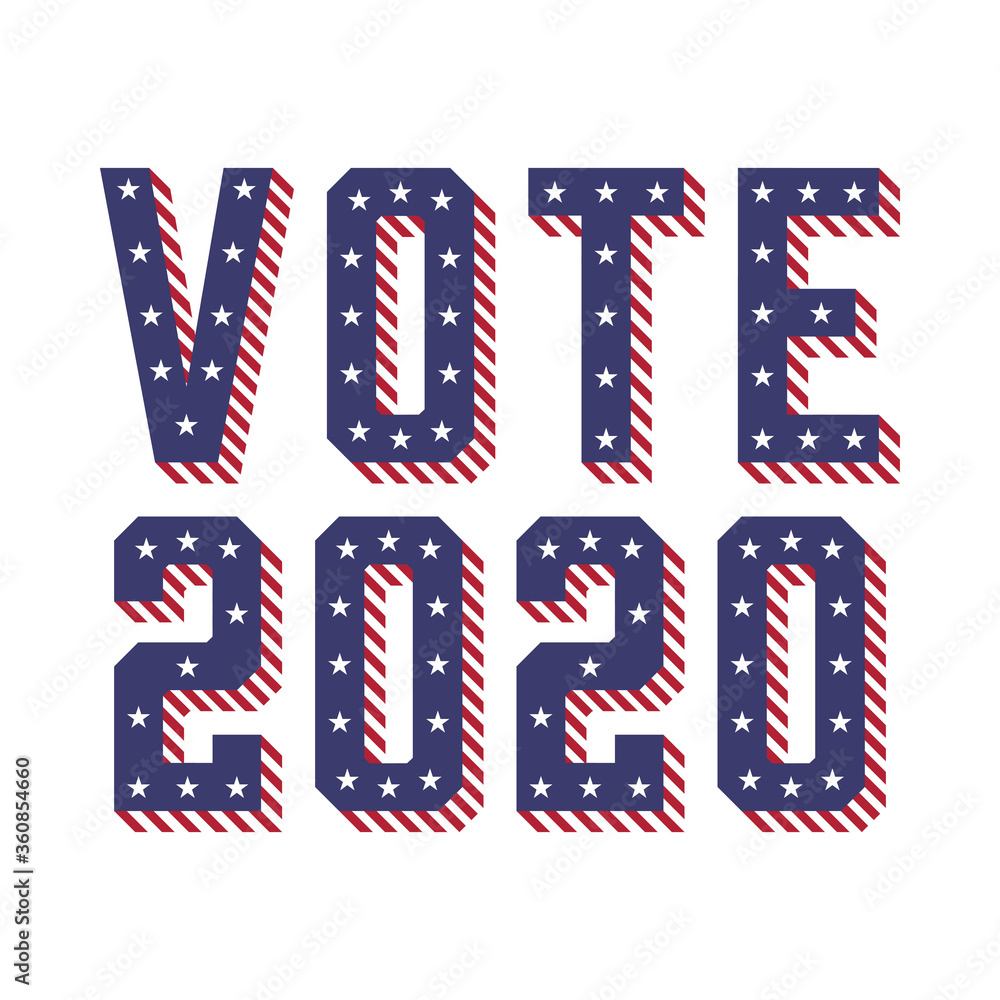 Fototapeta premium United States of America (USA) Elections VOTE 2020 with Stars and Stripes Concept Vector Illustration