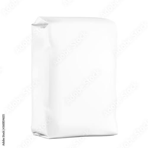 High realistic clean vertical bag mockup. Perspective view. Vector illustration isolated on white background. Easy to use for presentation your product, idea, promo, design. EPS10.	