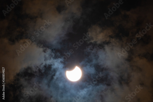 Sun in The Sky Solar Eclipse Image Delhi Jun 2020 photo