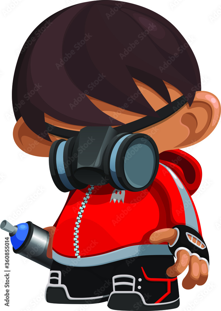 Tiny Tagger. Graffiti Cartoon Character. A cool Graffiti Cartoon