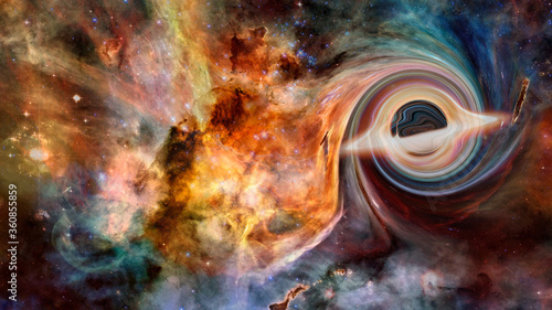 Fototapeta Naklejka Na Ścianę i Meble -  Black hole system. Elements of this image furnished by NASA