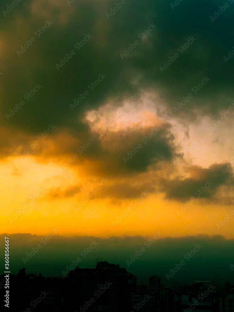 Fototapeta premium sunset over the city