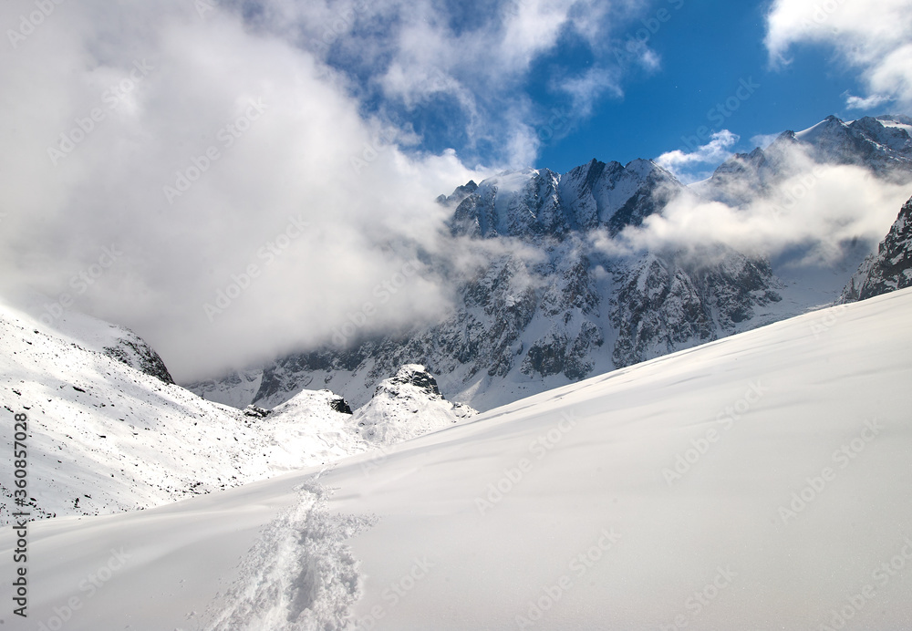 Surroundings of Mount Aktru of the North Chuysky ridge of the Altai Republic