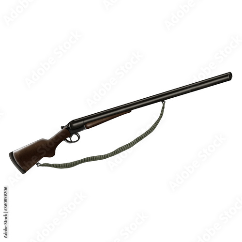 Hunting rifle. Illustration on a white background.