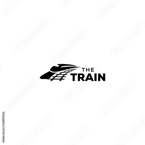 Illustration modern train rail way transportation logo design