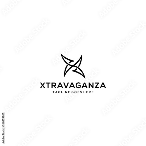 Creative Illustration modern X sign abstract logo design template