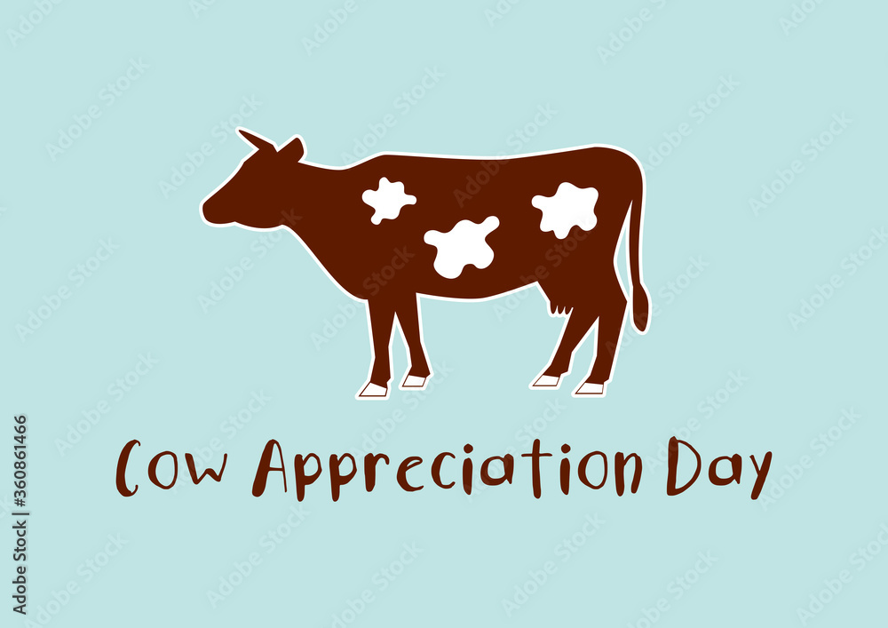 Cow Appreciation Day vector. Cow silhouette icon vector. Cow