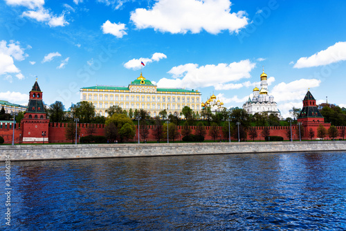 View of the Moscow Kremlin from the bridge, Russia photo