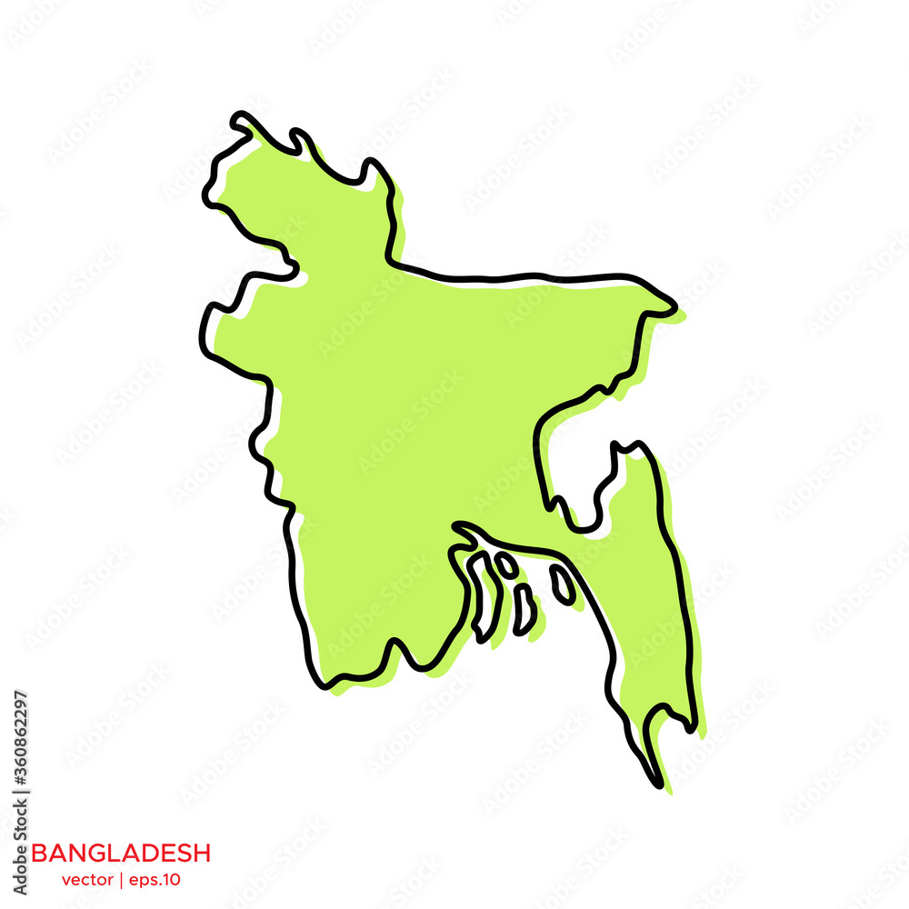 Green Map of Bangladesh with Outline Vector Design Template. Editable Stroke Green Map of Bangladesh with Outline Vector Design Template. Editable Stroke