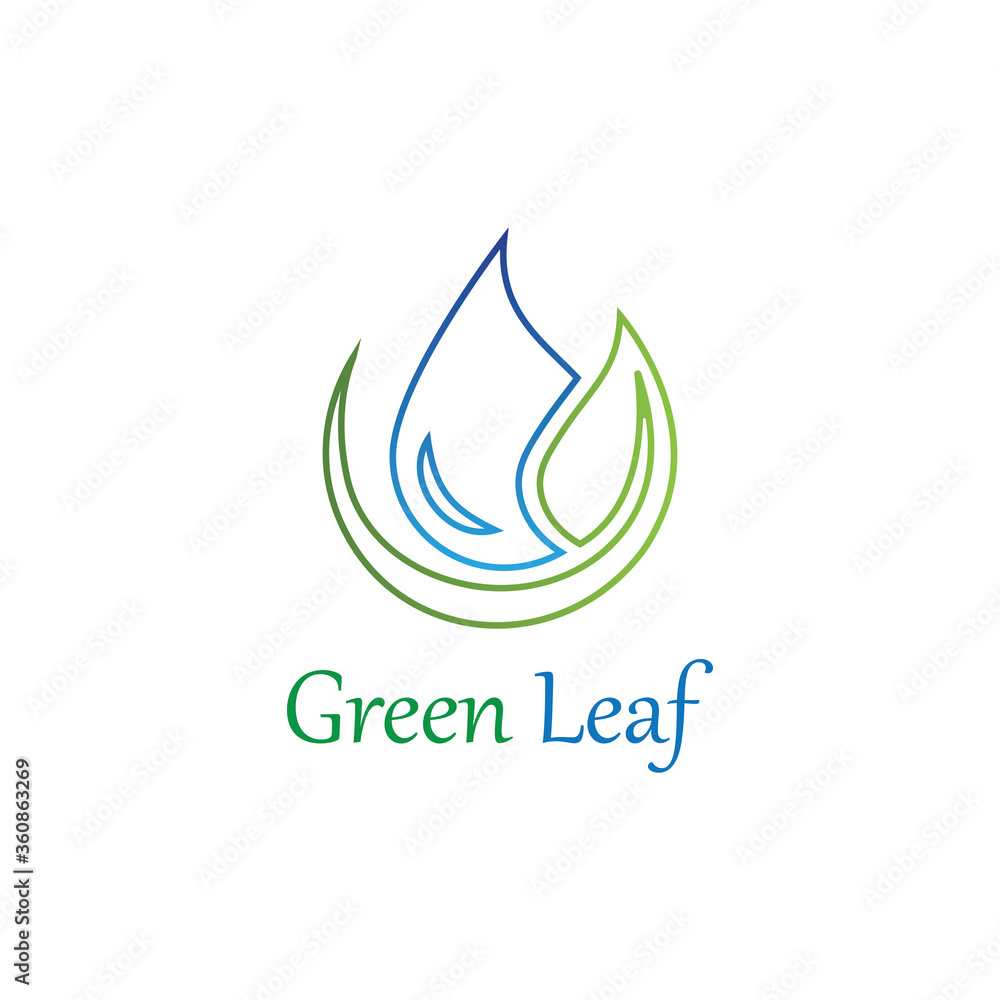 Logos of green Tree leaf ecology