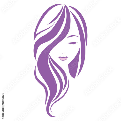 Woman hair style logo icon