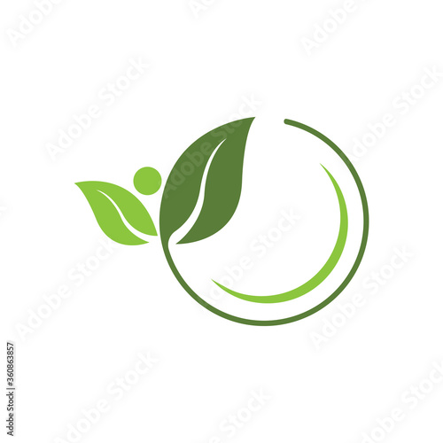 Logos of green Tree leaf ecology