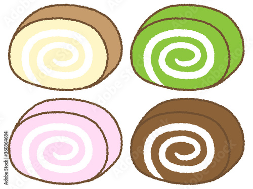ロールケーキ 手描き風