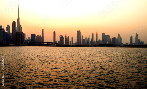 City landscape during golden hour