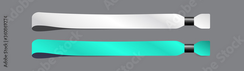 Empty cloth or fabric bracelet or wristband. Sticky hand entrance event paper bracelet isolated on a transparent background.