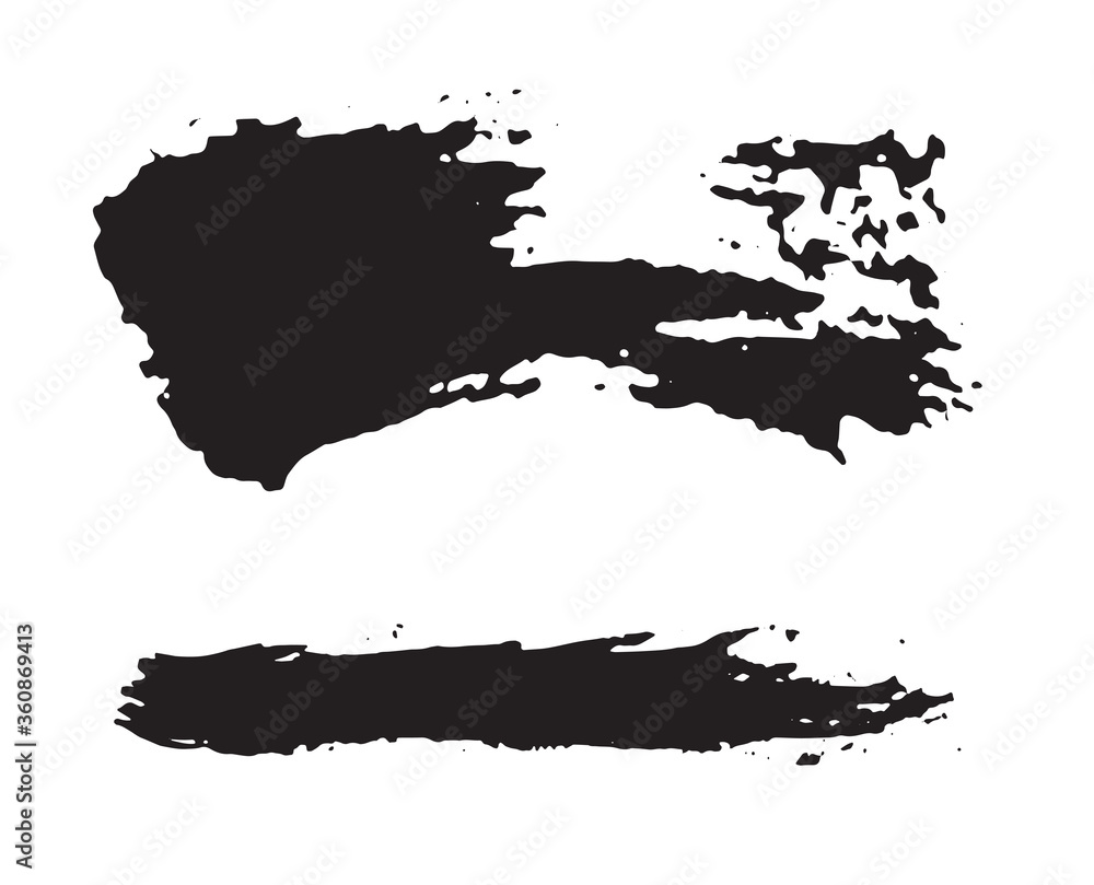 Obraz premium Vector black paint brush strokes.