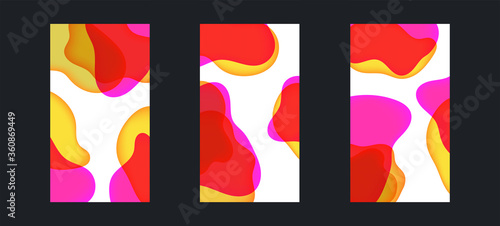 Set of Jelly Fluid Lava Lamp Dynamic Wallpaper for Devices. Trendy Design Graphics Used for Background Screen.