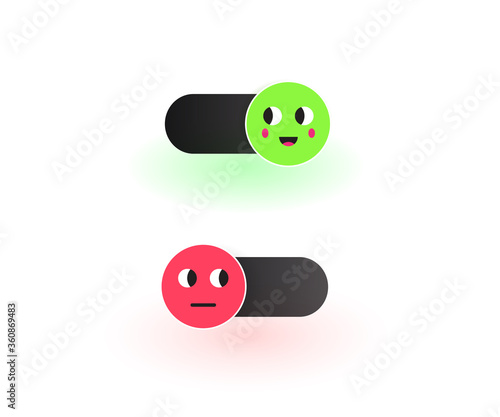 On and Off Toggle Switch Buttons Modern Devices User Interface Vector  Graphic Design