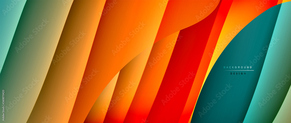 Fototapeta premium Fluid gradient waves with shadow lines and glowing light effect, modern flowing motion abstract background for cover, placards, poster, banner or flyer