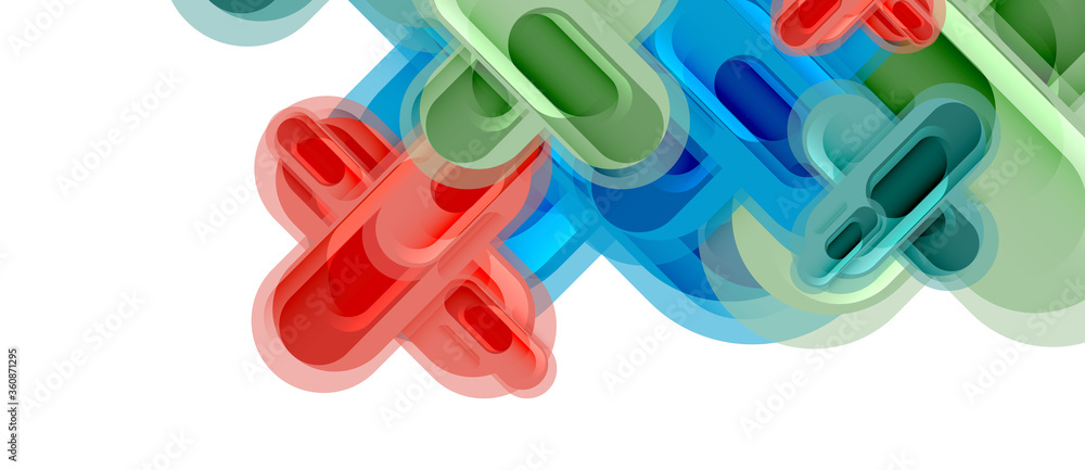 Fototapeta premium Modern vector glass cross shape abstract technology background for cover, placard, poster, banner or flyer
