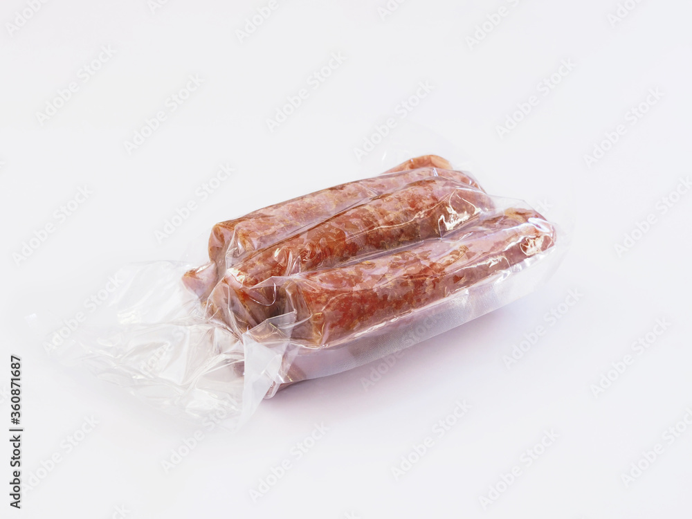 Chinese sausage pork in plastic vacuum package Chinese sausage pork in plastic vacuum package