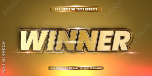 Winner words, text effect style 3d concept