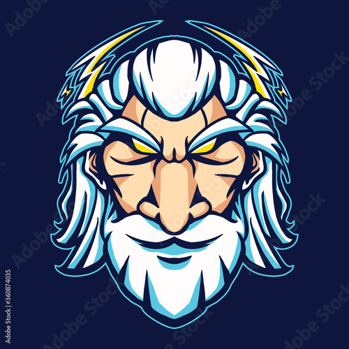 zeus head cartoon vector illustration design