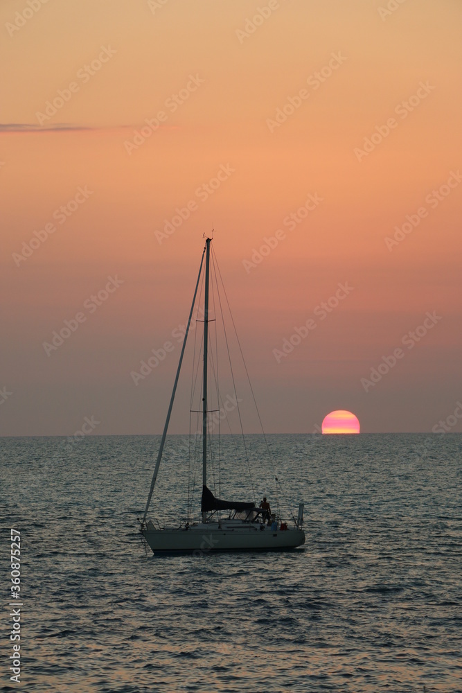 Sunset in the bahamien sea
