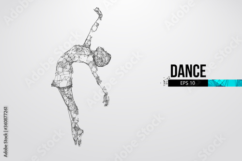 Abstract silhouette of a wireframe dancing woman. Dancer, girl, ballerina on the white background. Convenient organization of eps file. Vector illustration. Thanks for watching