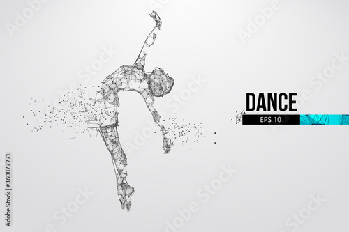 Abstract silhouette of a wireframe dancing woman. Dancer, girl, ballerina on the white background. Convenient organization of eps file. Vector illustration. Thanks for watching