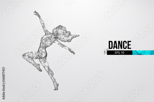 Abstract silhouette of a wireframe dancing woman. Dancer, girl, ballerina on the white background. Convenient organization of eps file. Vector illustration. Thanks for watching
