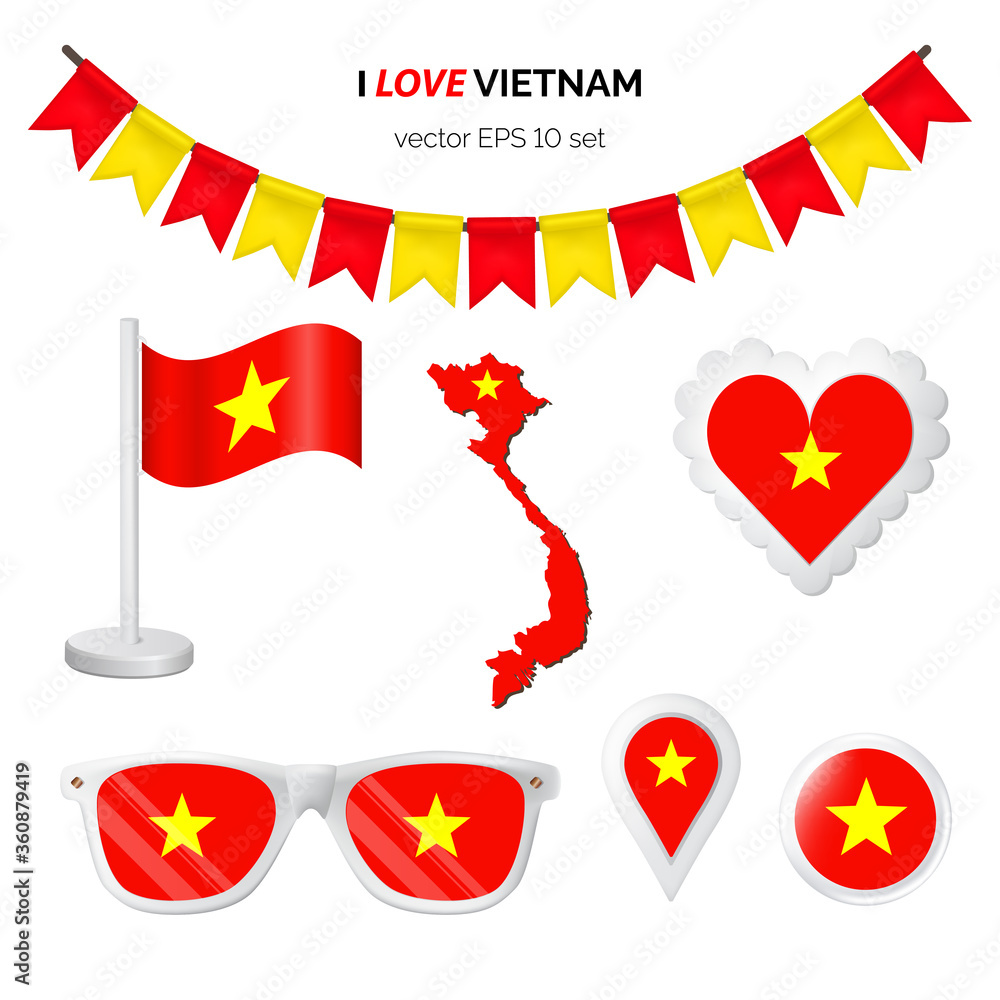 Obraz premium Vietnam symbol set