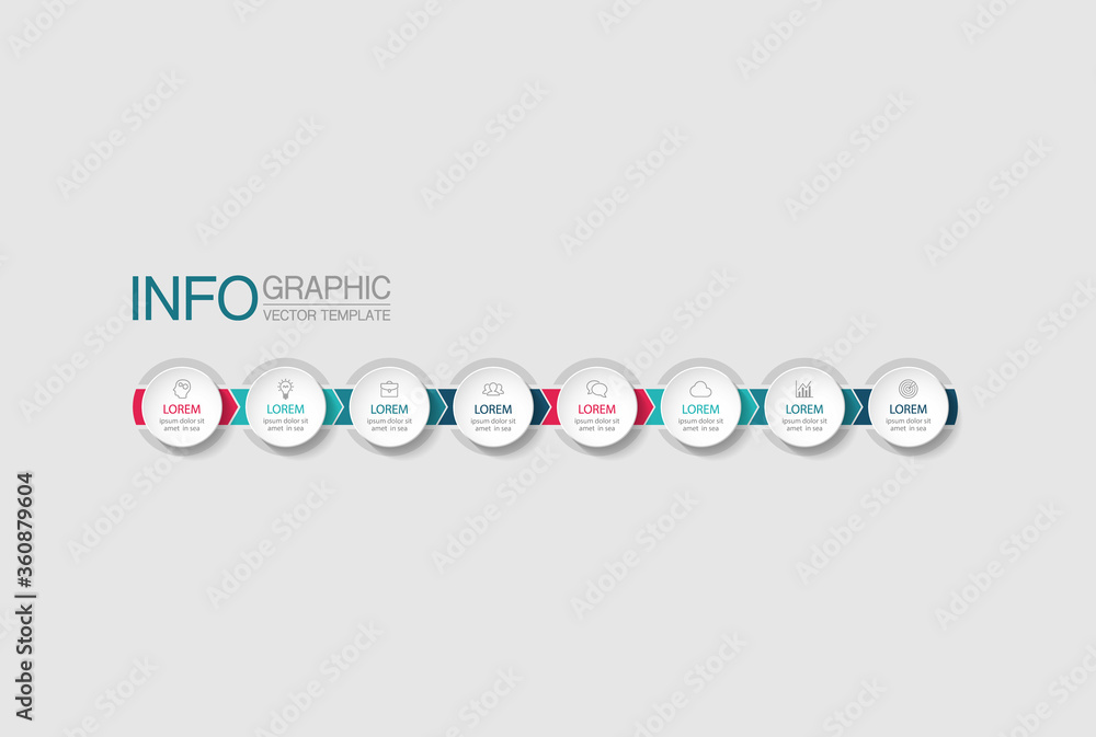 Vector infographic template with 8 steps or options. Data presentation, business concept design for web, brochure, diagram. Vector infographic template with 8 steps or options. Data presentation, business concept design for web, brochure, diagram.