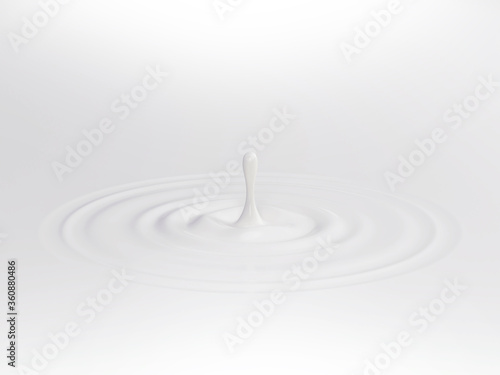 Drop of milk and rippling. 3D illustration