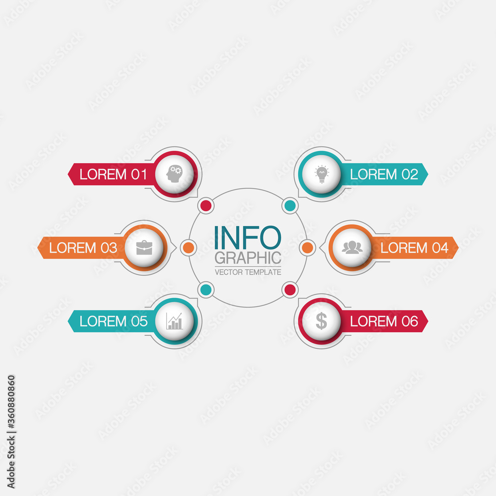 Vector infographic template with 6 steps or options. Data presentation, business concept design for web, brochure, diagram. Vector infographic template with 6 steps or options. Data presentation, business concept design for web, brochure, diagram.