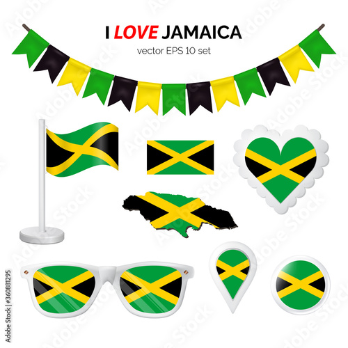 Jamaica symbols set