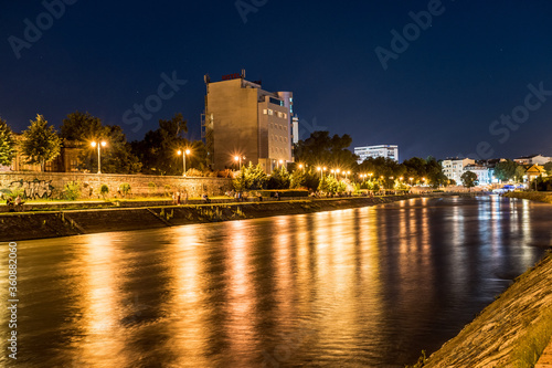 Nišava river at night