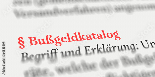 Bußgeldkatalog rechtlich