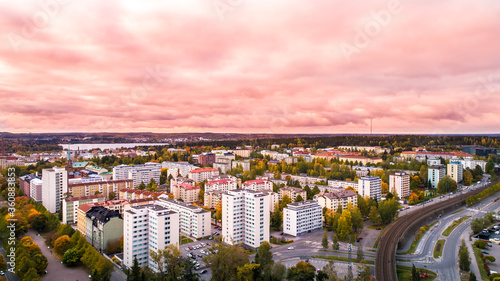Aerial view of the Tampere city, FInland