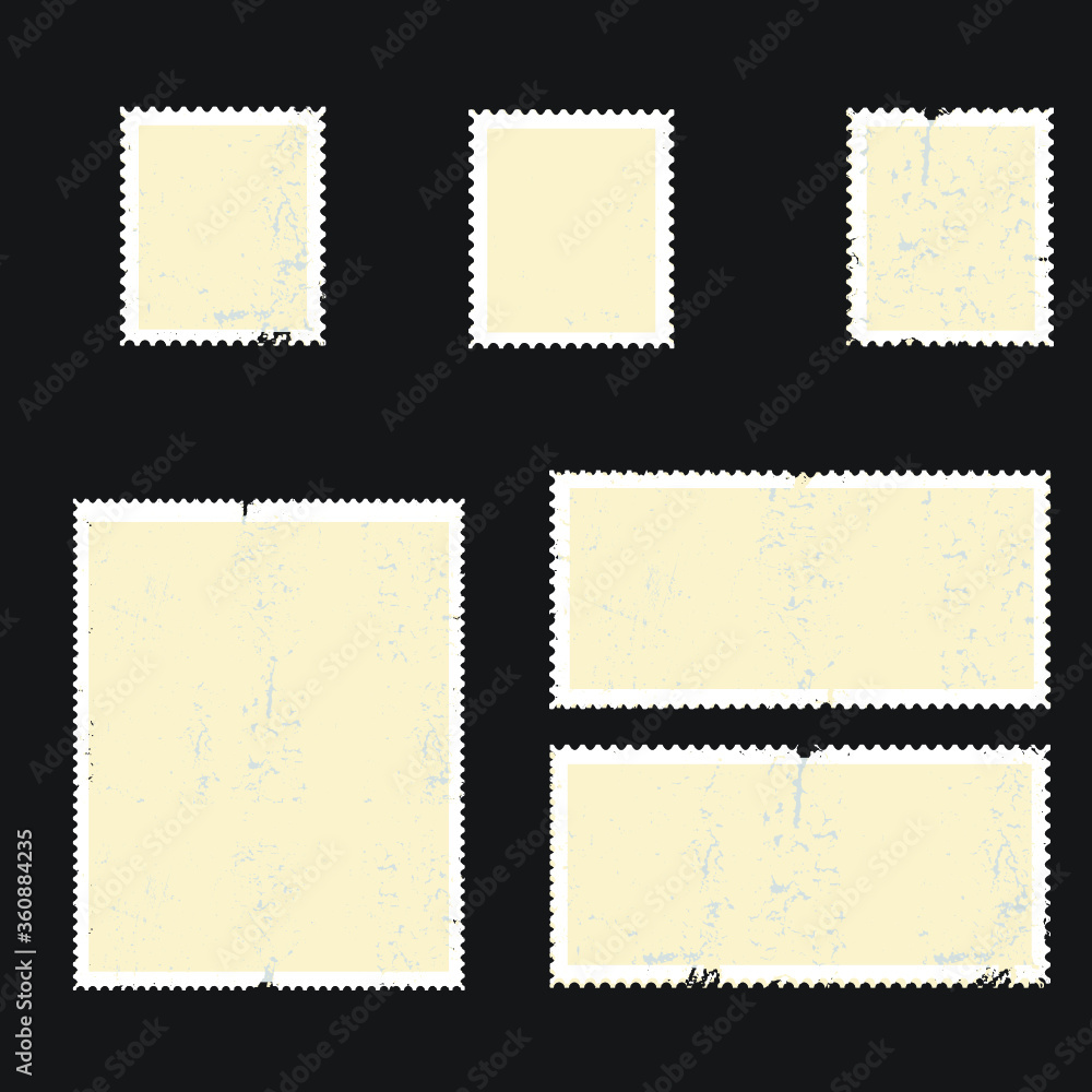 Postage stamps in grunge style. Set of textured postmarks . vector collection of vintage post marks.