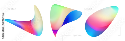 Set of Colorful Organic Shapes on White Background. Abstract Vector Symbols.