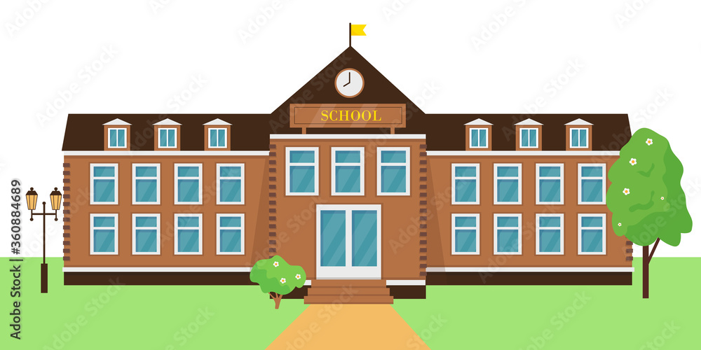 School building exterior vector illustration. School building exterior vector illustration.