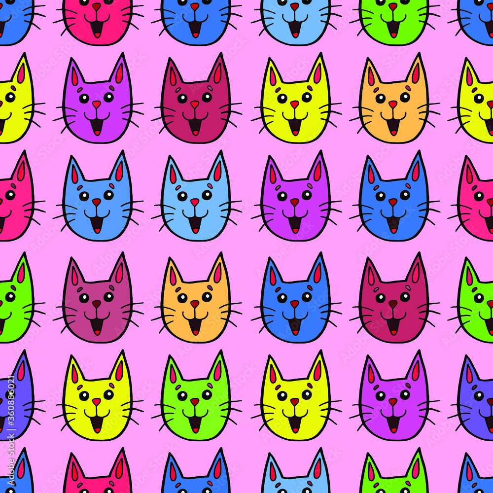 Fototapeta premium seamless pattern with cats